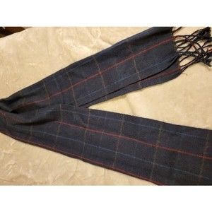 Vintage Woolrich Tartan Plaid Wool Scarf  Old Stock Green Blue 9x58"